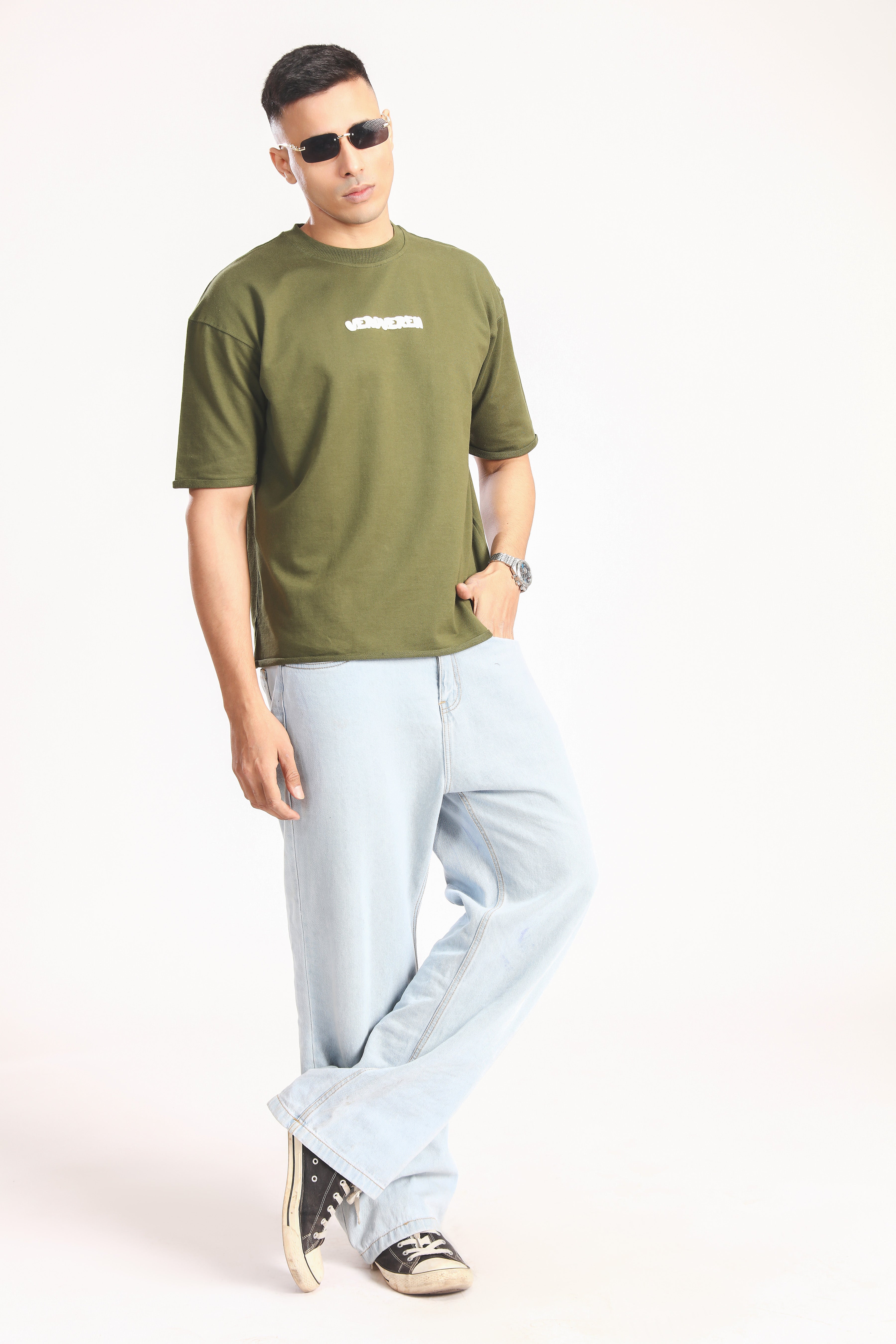 ANXIETY OLIVE GREEN TEE