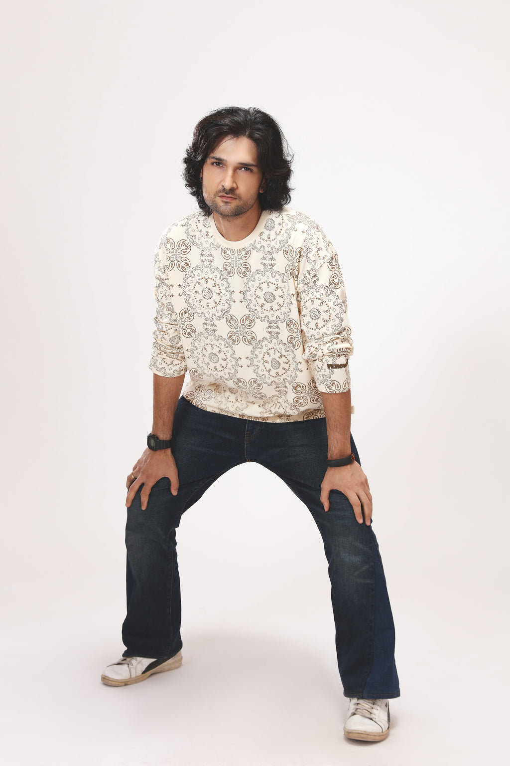CREAM PAISLEY TEE