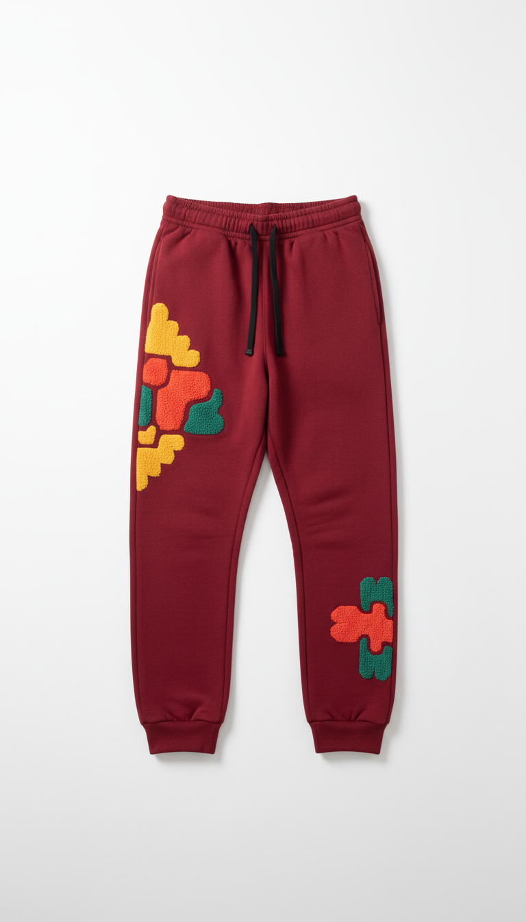 Monogrammed Trackpants with Contrast Stitching