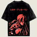 Black t-shirt with red graphic design and Japanese text