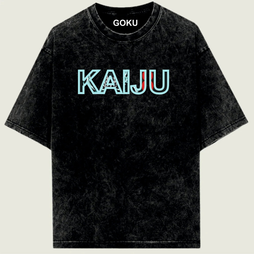 Black t-shirt with 'KAIJU' printed on it 
