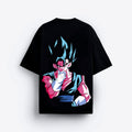 Black t-shirt with colorful character design