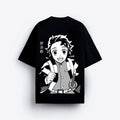 Black t-shirt with anime character graphic