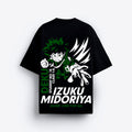 Black t-shirt with graphic Izuku midoria design t shirt