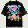 SMILE MOOD / OVERSIZED ACID WASHED T SHIRT