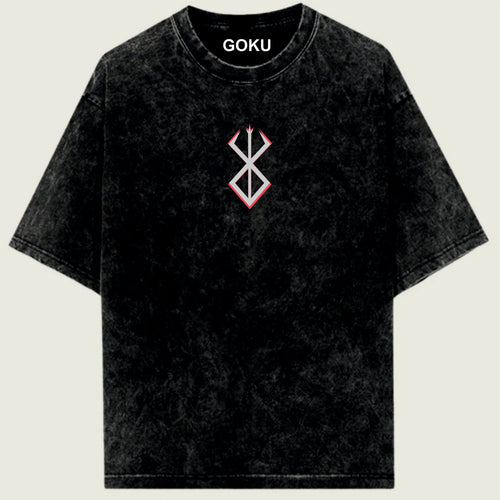 Black t-shirt with a logo and 'GOKU' text