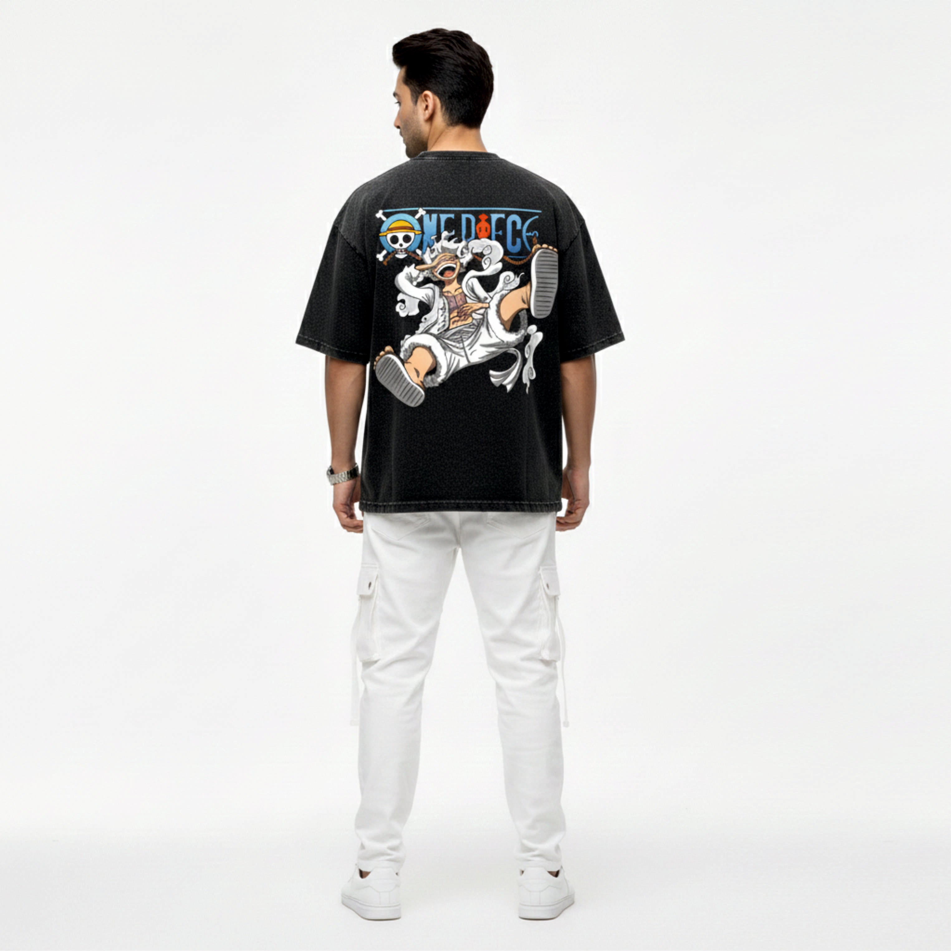 MONKEY THE LUFFY / OVERSIZED ACID WASHED T-SHIRT