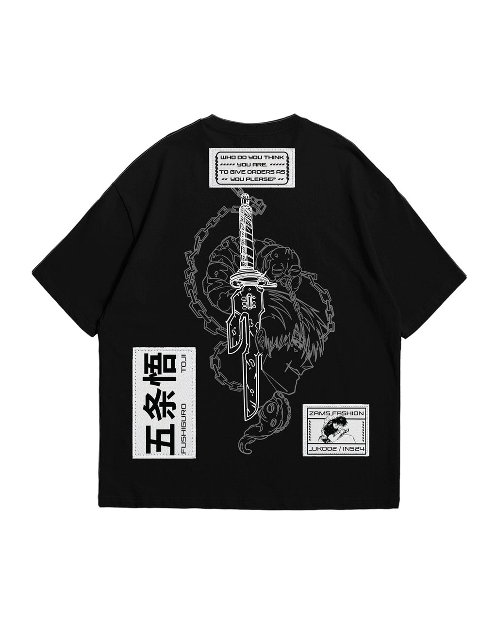 Toji 002 / JJK / Patched Oversized T-Shirt ZAMS