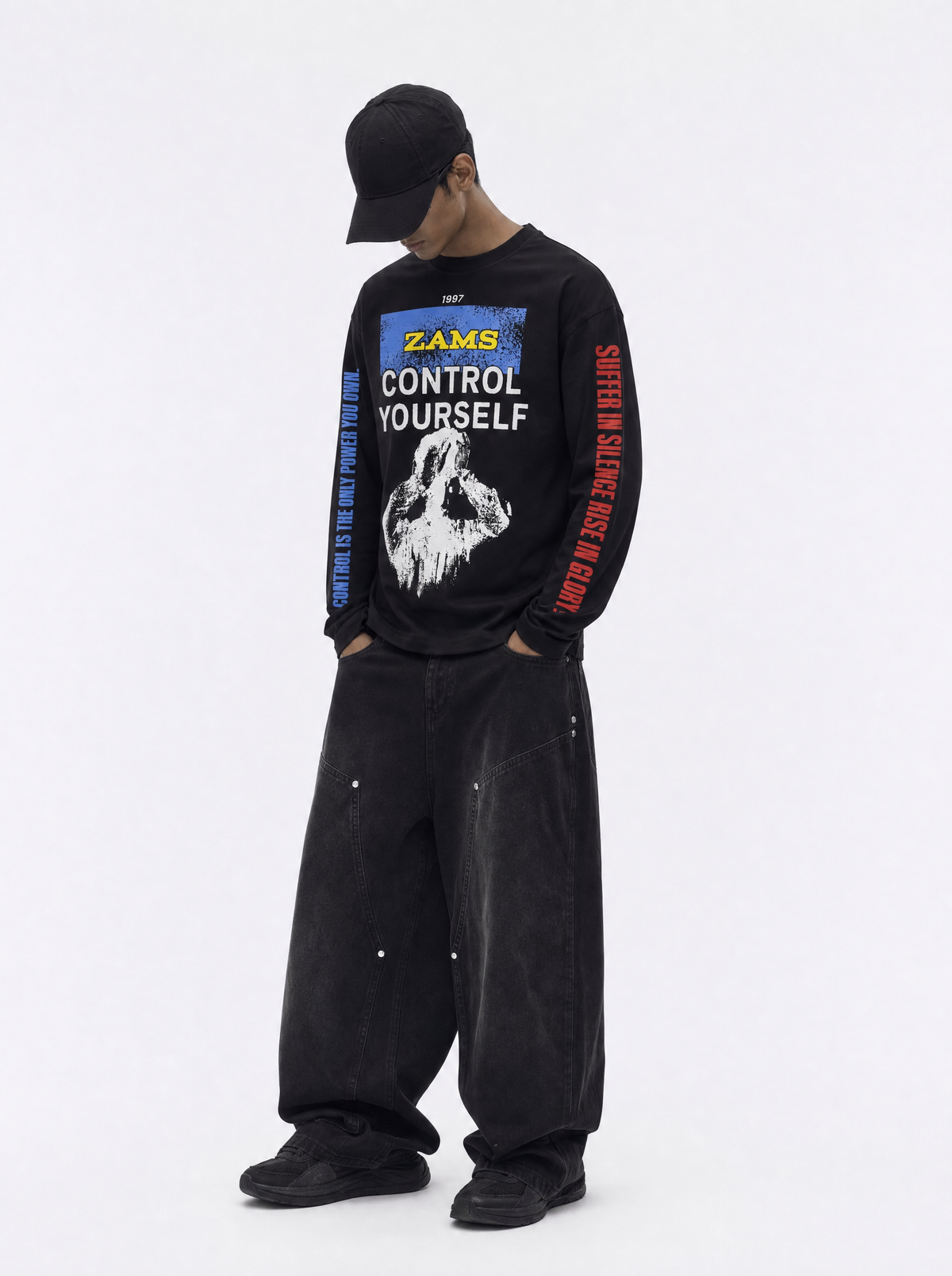 Control Yourself Boxy Fit Long Sleeve T-Shirt